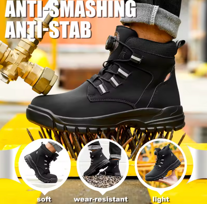 TitanGuard Sicherheitstiefel Herren – Wasserdichte Arbeitsstiefel mit Stahlkappe & durchtrittsicherer Sohle