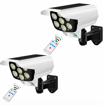 Solar-Sicherheitsflutlicht mit Bewegungsmelder, | 2000 Lumen, 77 LEDs | 3 Beleuchtungsmodi & Fernbedienung | Außenwandleuchte