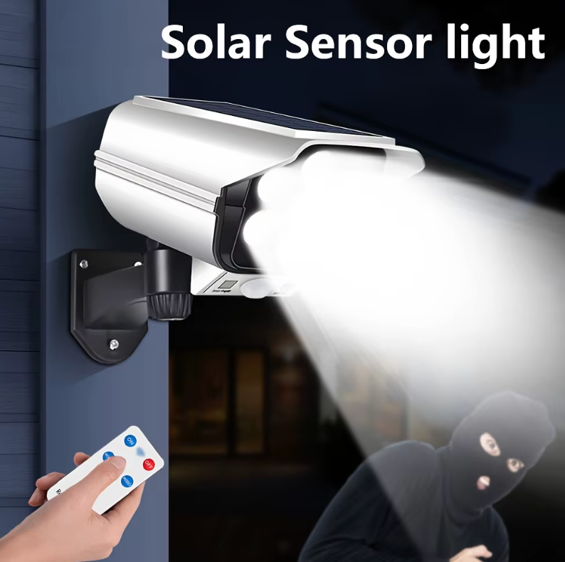 Solar-Sicherheitsflutlicht mit Bewegungsmelder, | 2000 Lumen, 77 LEDs | 3 Beleuchtungsmodi & Fernbedienung | Außenwandleuchte
