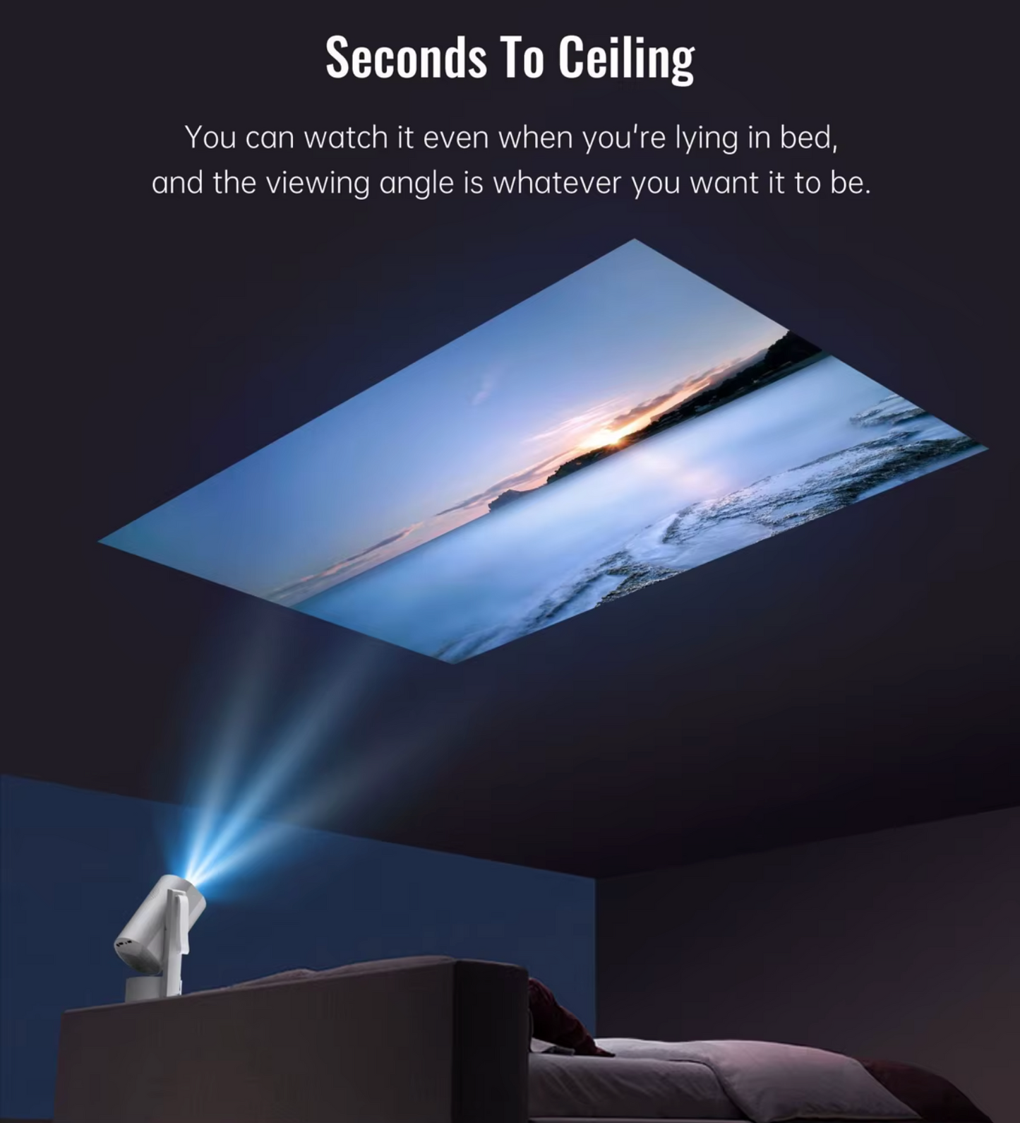 CINEPOD One – Smarter 1080p Akku-Beamer mit Android 13 & 270° Schwenkkopf