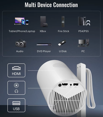 CINEPOD One – Smarter 1080p Akku-Beamer mit Android 13 & 270° Schwenkkopf