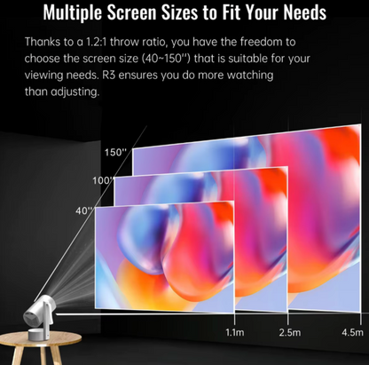 CINEPOD One – Smarter 1080p Akku-Beamer mit Android 13 & 270° Schwenkkopf