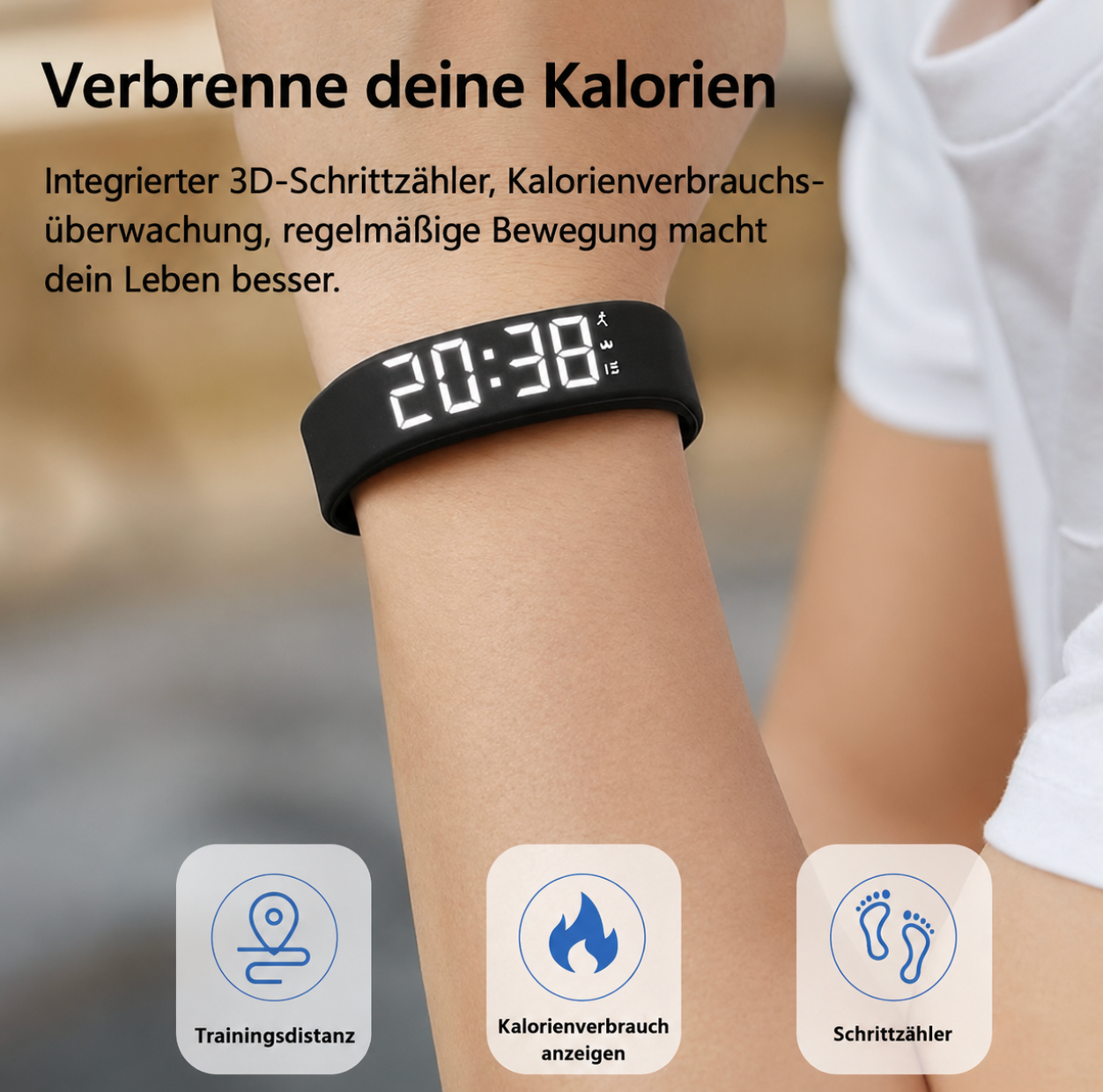 Vibrations-Wecker Armband mit Schrittzhler LED-Digitalwecker mit st Sharpella.ch Vibrations-Wecker Armband mit Schrittzhler LED-Digitalwecker mit st Sharpella.ch