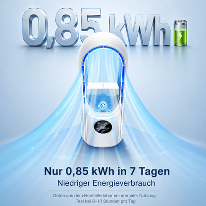 Tragbare USB Klimaanlage, | Tischventilator mit Befeuchter | 6 Geschwindigkeitsstufen & Timer | Klimaventilator für Büro & Zuhause