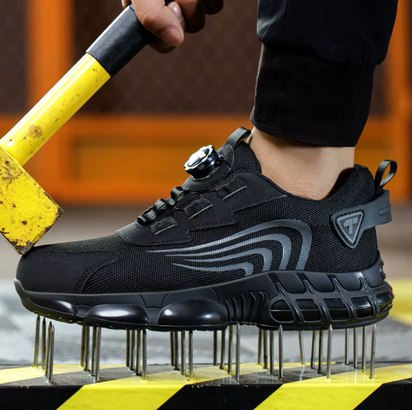 Sicherheits-Sneaker mit Stahlkappe | Leichte Arbeitsschuhe mit Durchtrittschutz & Drehverschluss