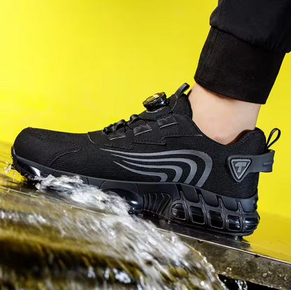 Sicherheits-Sneaker mit Stahlkappe | Leichte Arbeitsschuhe mit Durchtrittschutz & Drehverschluss