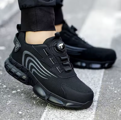 Sicherheits-Sneaker mit Stahlkappe | Leichte Arbeitsschuhe mit Durchtrittschutz & Drehverschluss