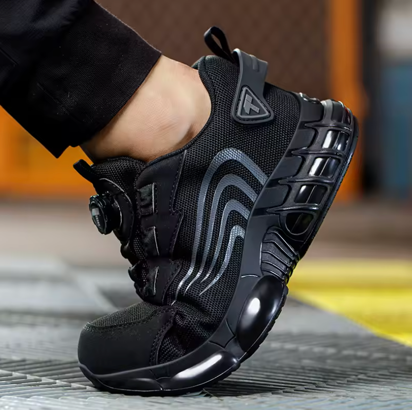 Sicherheits-Sneaker mit Stahlkappe | Leichte Arbeitsschuhe mit Durchtrittschutz & Drehverschluss