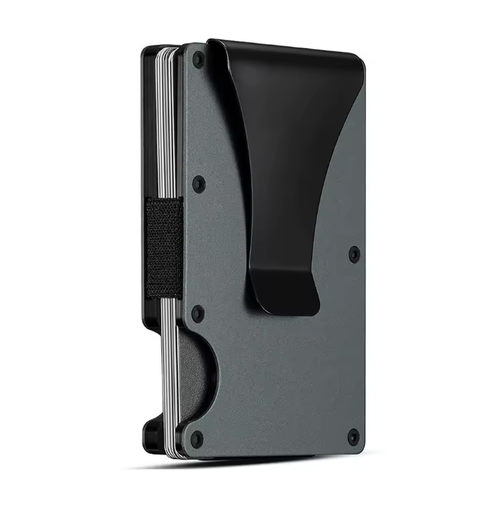 Slim RFID Portemonnaie für Damen und Herren aus Aluminium und Nylon mit Geldclip