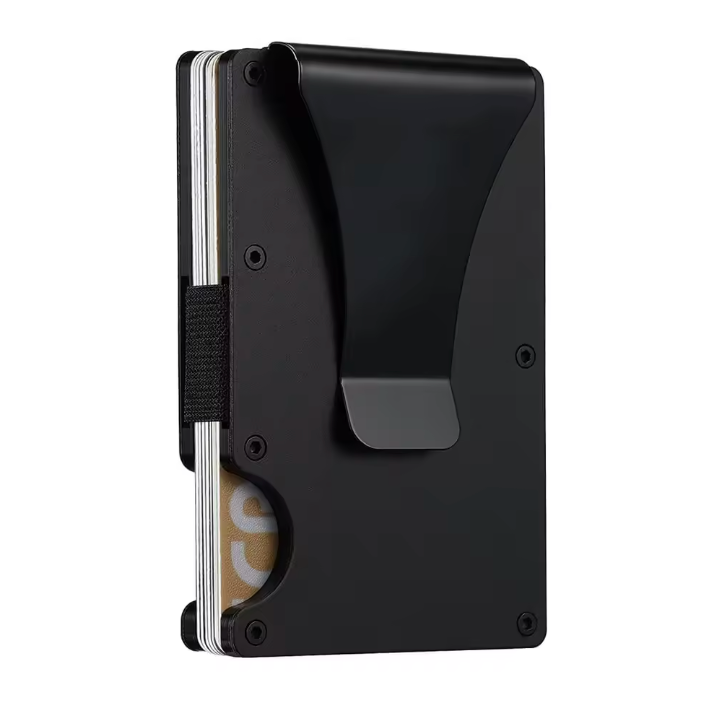 Slim RFID Portemonnaie für Damen und Herren aus Aluminium und Nylon mit Geldclip