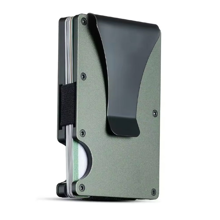 Slim RFID Portemonnaie für Damen und Herren aus Aluminium und Nylon mit Geldclip