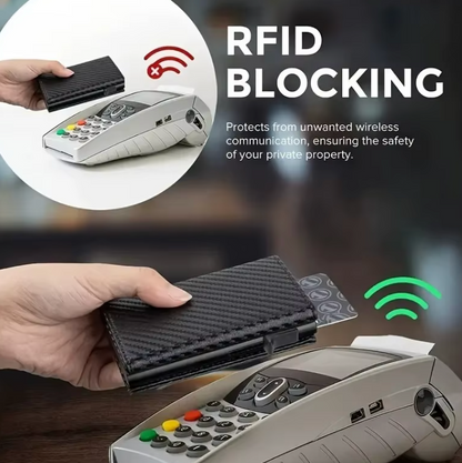 Herren Portemonnaie mit RFID-Schutz, Münzfach und automatischem Kartenfach aus Mikrofaser-Synthetikleder