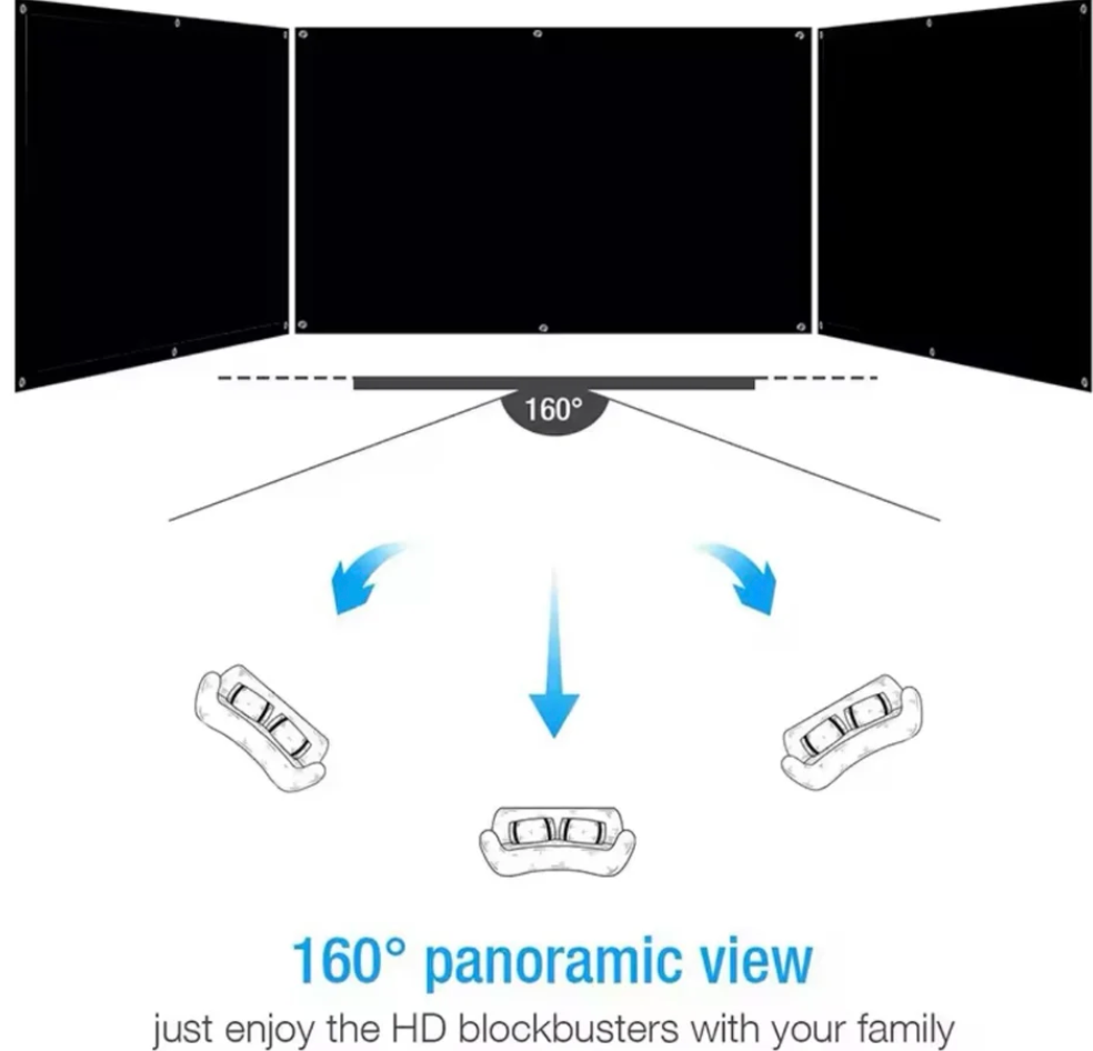 Beamer Leinwand 16:9, mobile Projektionsleinwand für Indoor und Outdoor