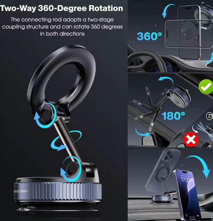 Magnetische Handyhalterung fürs Auto mit Saugnapf – faltbar und 360° drehbar