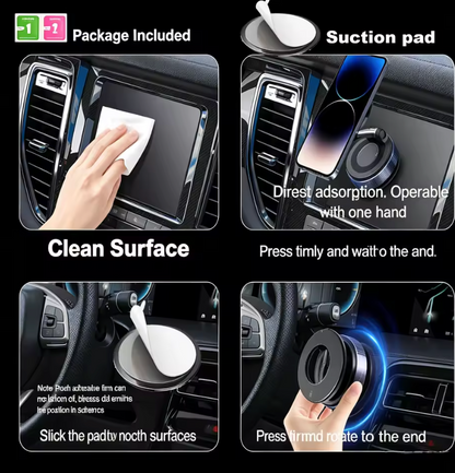 Magnetische Handyhalterung fürs Auto mit Saugnapf – faltbar und 360° drehbar