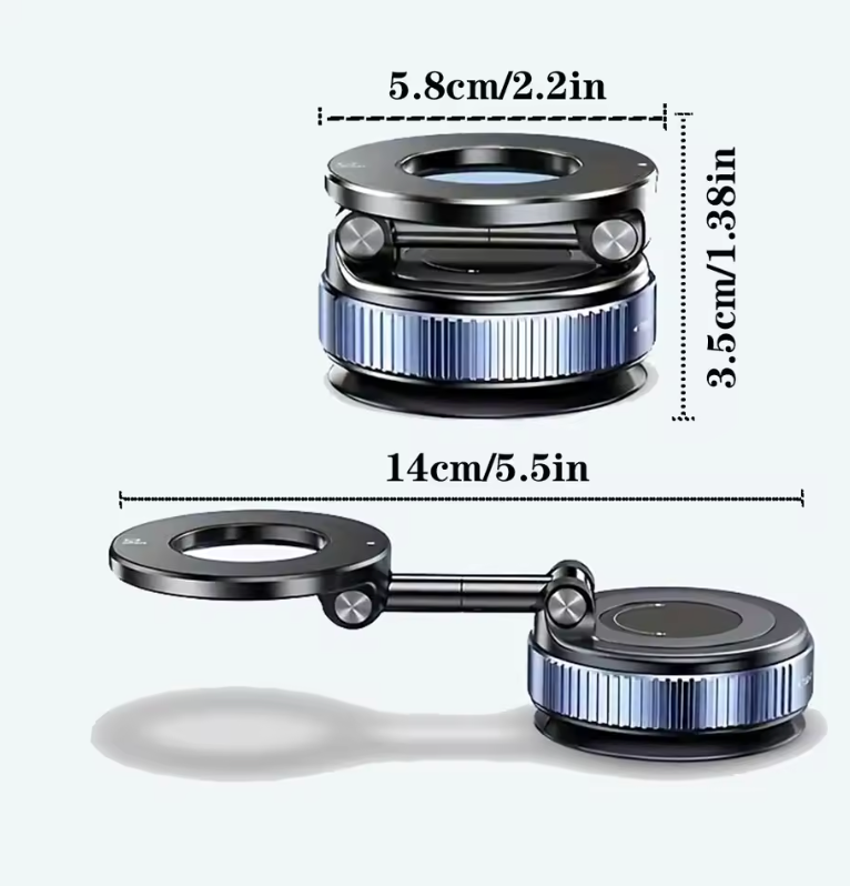 Magnetische Handyhalterung fürs Auto mit Saugnapf – faltbar und 360° drehbar
