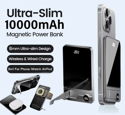 Ultra Slim MagSafe Power Bank 10.000 mAh – Magnetische Wireless Powerbank mit 20 W Schnellladung & USB-C