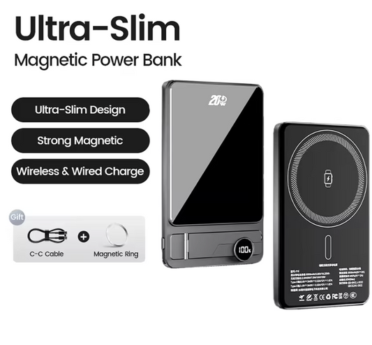 Ultra Slim MagSafe Power Bank 10.000 mAh – Magnetische Wireless Powerbank mit 20 W Schnellladung & USB-C