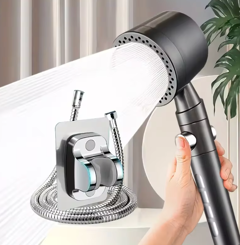 Hochdruck-Duschkopf mit wassersparendem Filter – 5-Modi Handbrause mit Ein-Knopf-Stopp