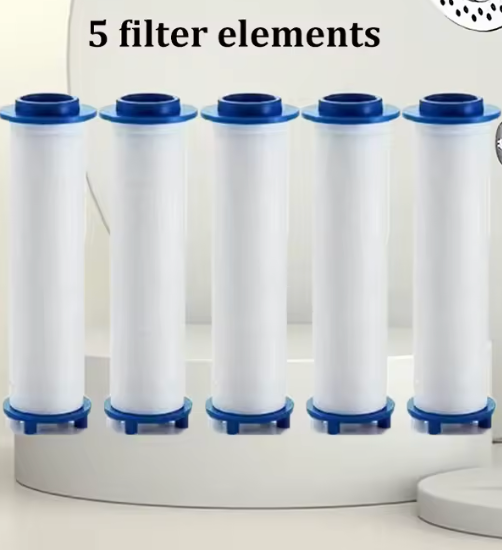 Hochdruck-Duschkopf mit wassersparendem Filter – 5-Modi Handbrause mit Ein-Knopf-Stopp