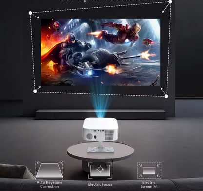 VisionGo – inteligentny projektor 8k Premium – Android 13, 1080P, WiFi 6, BT 5.2, 12000 lumenów