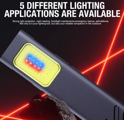 Ultra-leichte LED Cap-Leuchte & Notfall-Warnlicht – 28g Mini Taschenlampe, USB-C aufladbar, Clip-On Stirnlampe, 5 Modi inkl. Rotlicht-Blinken