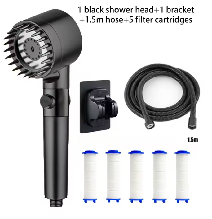 Duschkopf mit Filter und Massagefunktion – 3 Modi Handbrause aus ABS für Badezimmer