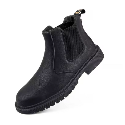 Wasserdichte Sicherheits-Arbeits Stiefel mit Stahlkappe – Robuste Leder-Arbeitsschuhe für Bau & Handwerk Braun