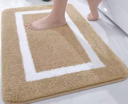 Soft Microfiber Bath Mat Non-Slip - Absorbent bathroom rug with thick plush
