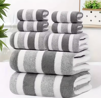 8-piece towel set made of microfiber & cotton - absorbent bath towels, hand towels & face towels