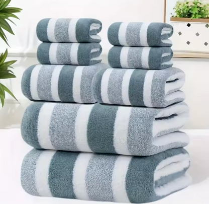 8-piece towel set made of microfiber & cotton - absorbent bath towels, hand towels & face towels