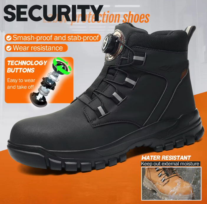 TitanGuard Sicherheitstiefel Herren – Wasserdichte Arbeitsstiefel mit Stahlkappe & durchtrittsicherer Sohle