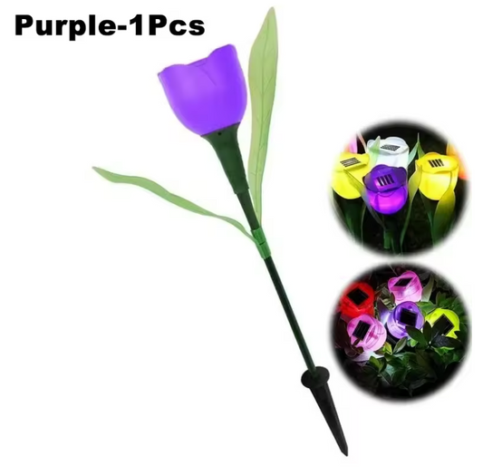 Solar LED Gartenleuchte Tulpe – Wasserdichte Blumen-Aussenbeleuchtung für Garten & Rasen – 30cm