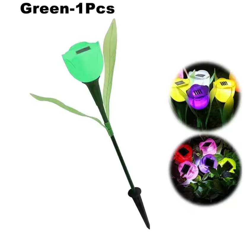 Solar LED Gartenleuchte Tulpe – Wasserdichte Blumen-Aussenbeleuchtung für Garten & Rasen – 30cm