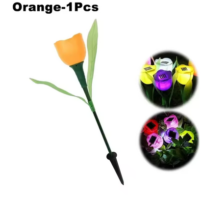 Solar LED Gartenleuchte Tulpe – Wasserdichte Blumen-Aussenbeleuchtung für Garten & Rasen – 30cm