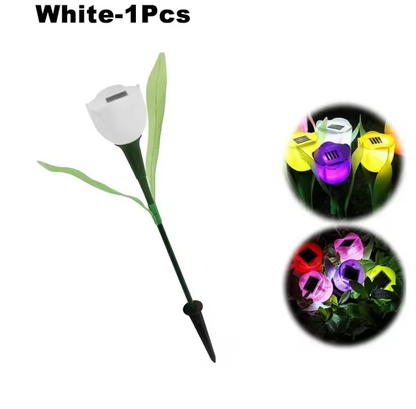Solar LED Gartenleuchte Tulpe – Wasserdichte Blumen-Aussenbeleuchtung für Garten & Rasen – 30cm