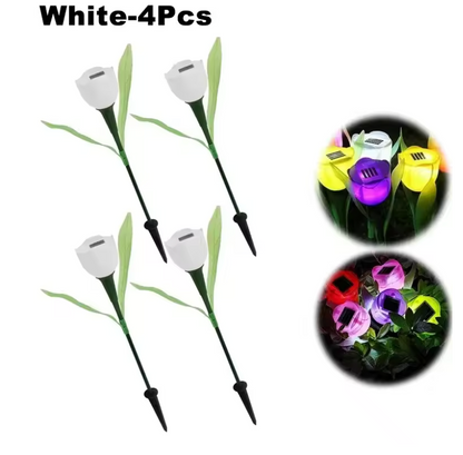 Solar LED Gartenleuchte Tulpe – Wasserdichte Blumen-Aussenbeleuchtung für Garten & Rasen – 30cm