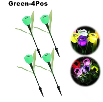 Solar LED Gartenleuchte Tulpe – Wasserdichte Blumen-Aussenbeleuchtung für Garten & Rasen – 30cm
