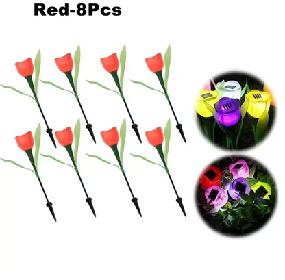 Solar LED Gartenleuchte Tulpe – Wasserdichte Blumen-Aussenbeleuchtung für Garten & Rasen – 30cm