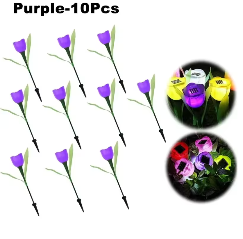 Solar LED Gartenleuchte Tulpe – Wasserdichte Blumen-Aussenbeleuchtung für Garten & Rasen – 30cm