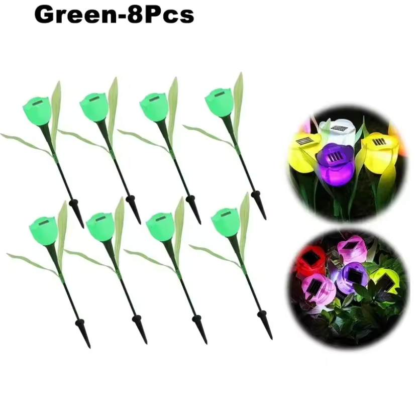 Solar LED Gartenleuchte Tulpe – Wasserdichte Blumen-Aussenbeleuchtung für Garten & Rasen – 30cm