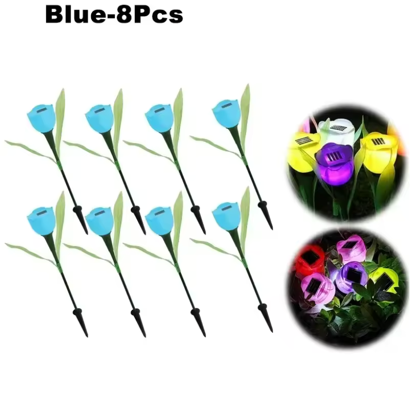 Solar LED Gartenleuchte Tulpe – Wasserdichte Blumen-Aussenbeleuchtung für Garten & Rasen – 30cm