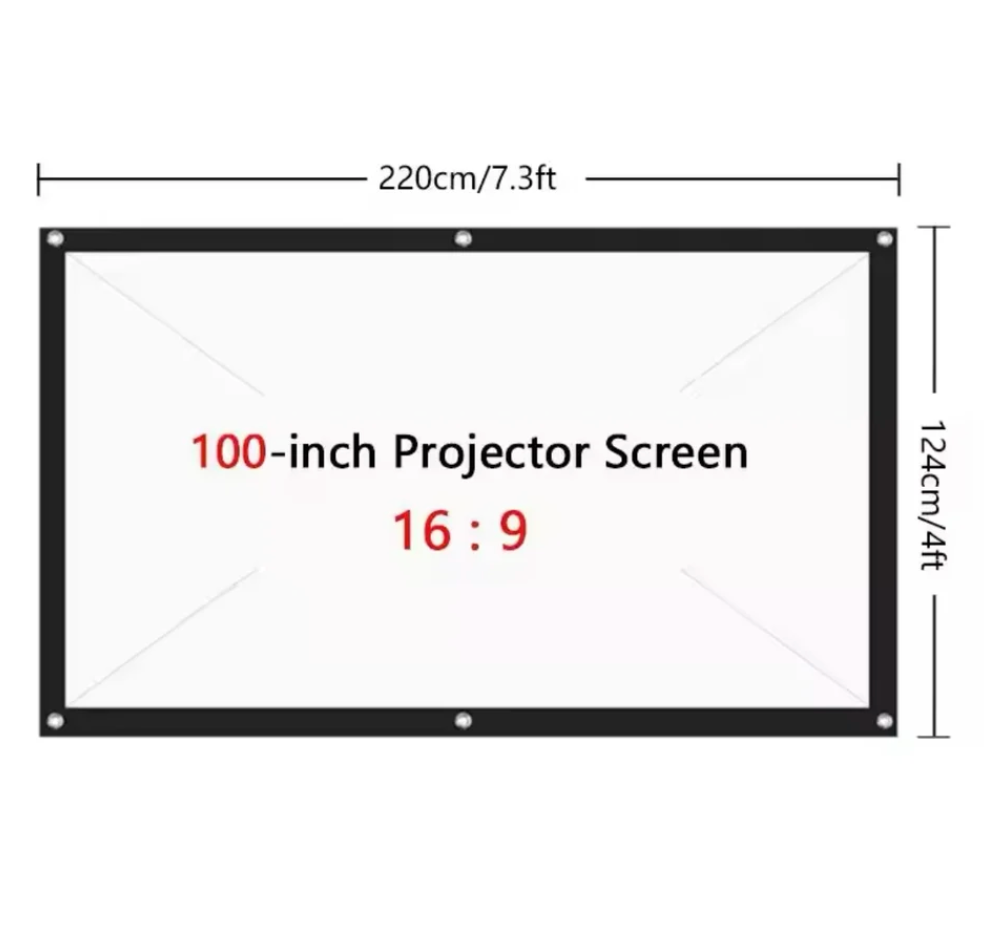 Beamer Leinwand 16:9, mobile Projektionsleinwand für Indoor und Outdoor