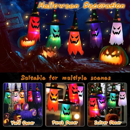 Bunte Hexenhut-Laternen | 6er-Pack Leuchtende Halloween-Dekoration für Gruselige Stimmung 1