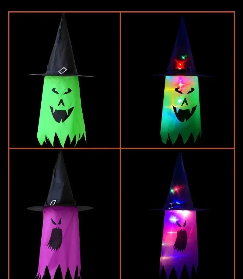 Bunte Hexenhut-Laternen | 6er-Pack Leuchtende Halloween-Dekoration für Gruselige Stimmung 2