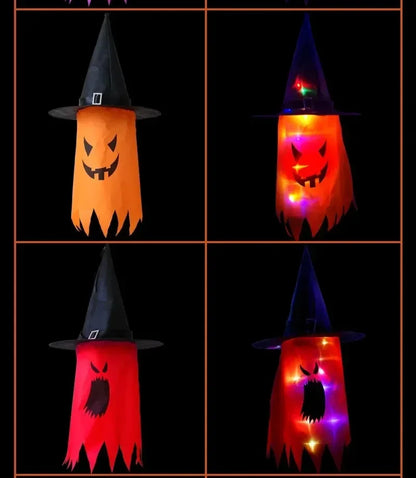 Bunte Hexenhut-Laternen | 6er-Pack Leuchtende Halloween-Dekoration für Gruselige Stimmung 4