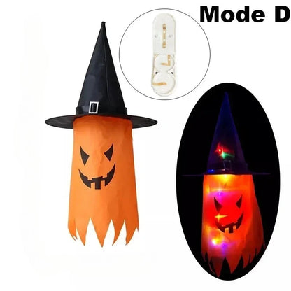 Bunte Hexenhut-Laternen | 6er-Pack Leuchtende Halloween-Dekoration für Gruselige Stimmung 6