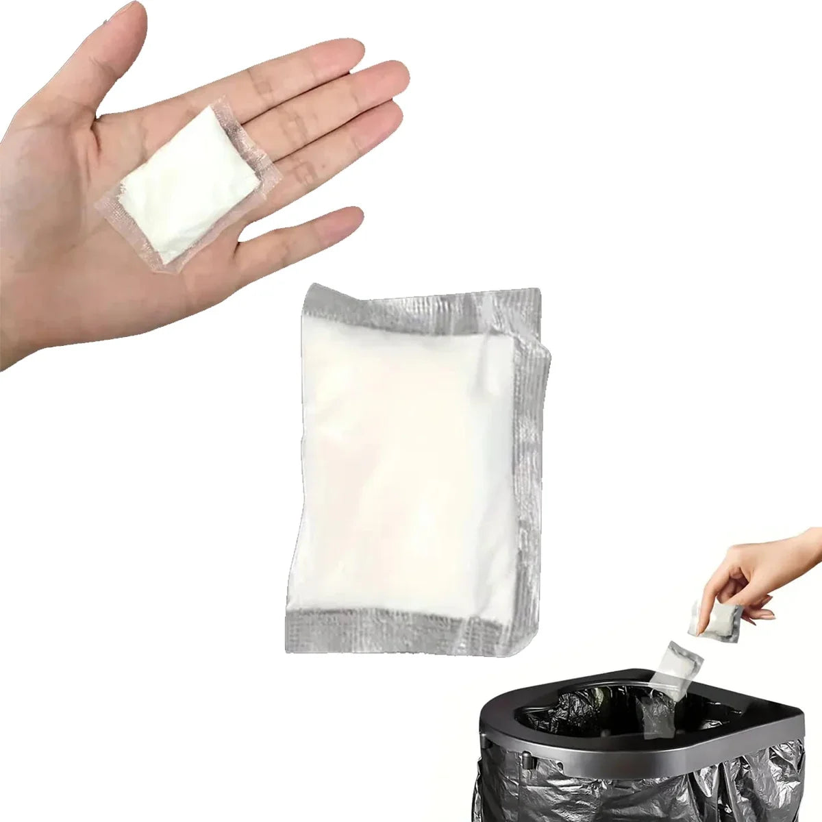 Camping Essentials | Saugfähige Beutel für tragbare Toiletten mit einfacher Entsorgung | 50er-Pack für stressfreies Camping 2