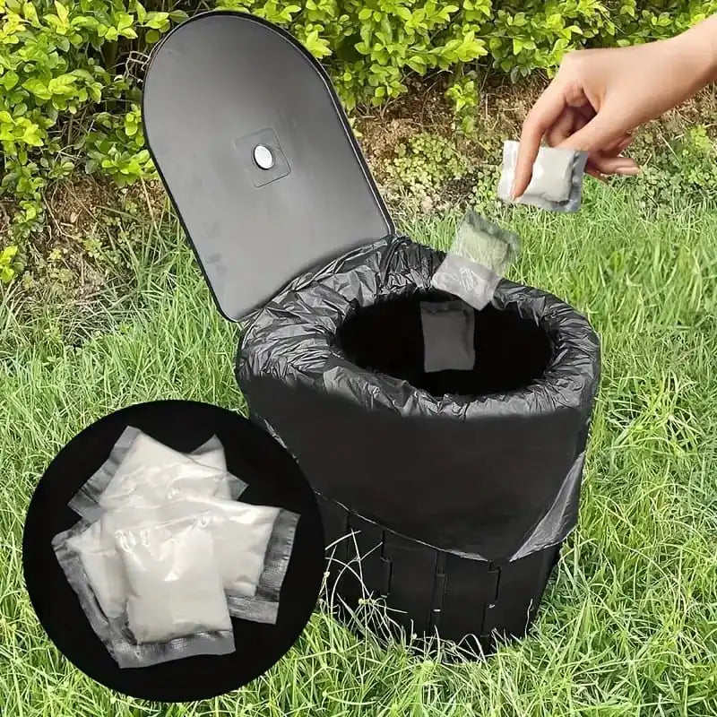 Camping Essentials | Saugfähige Beutel für tragbare Toiletten mit einfacher Entsorgung | 50er-Pack für stressfreies Camping 7