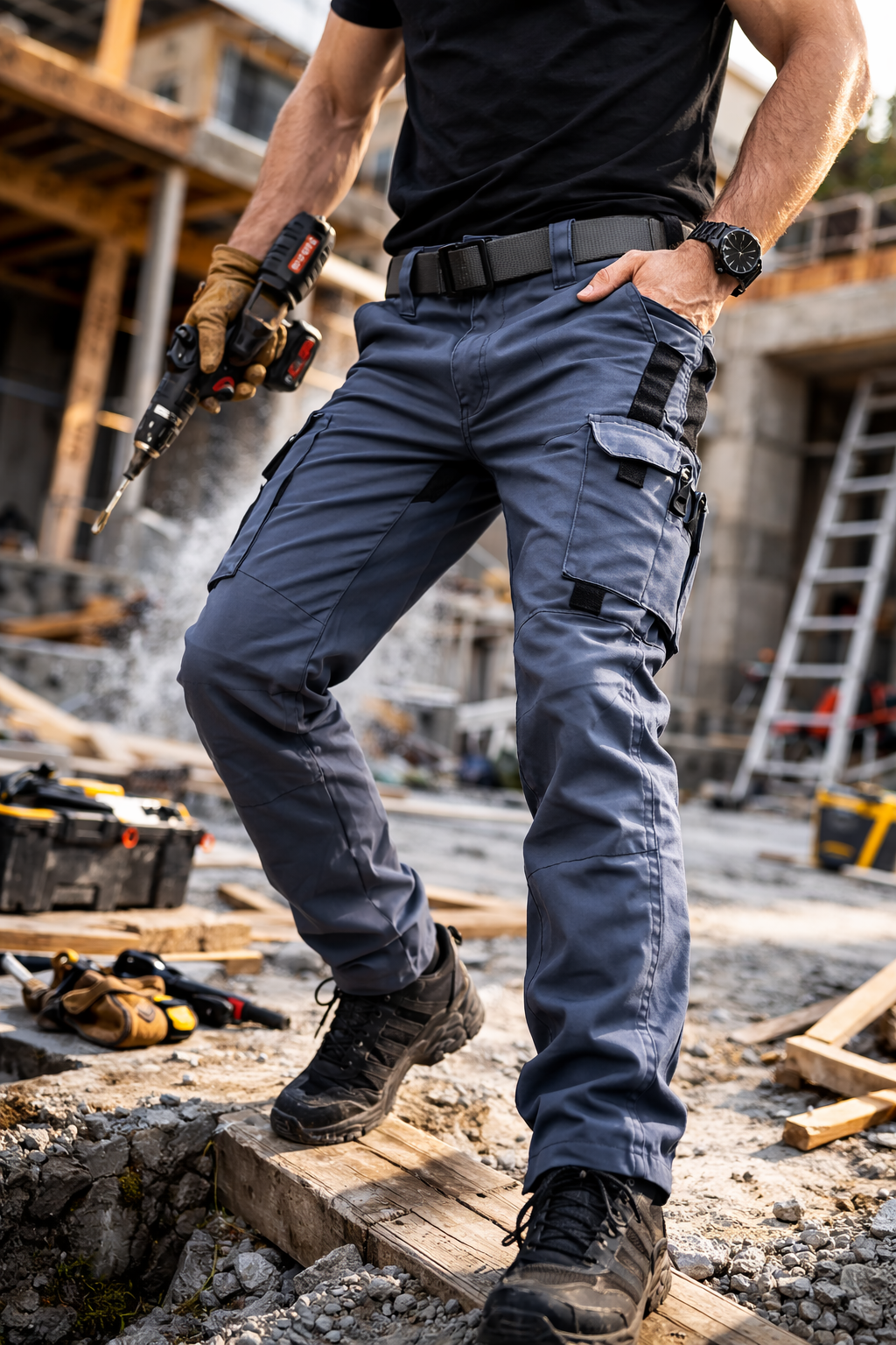 Taktische Herren Arbeitshose – Outdoor Multifunktionale Cargo Hose mit Taschen für Herbst & Frühling